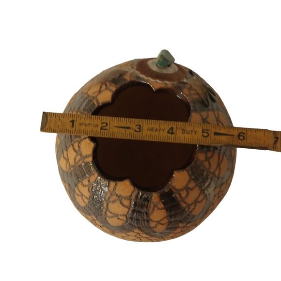 Southwestern Art Pottery Vase With Concho Feather Leather Accents By Trish Keck - Picture 9 of 10